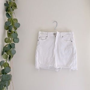 White denim mini skirt
